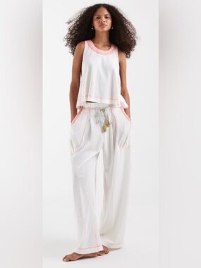 Free People S Intimately Weekender Lounge Set in Ivory Combo White 2 Piece Set